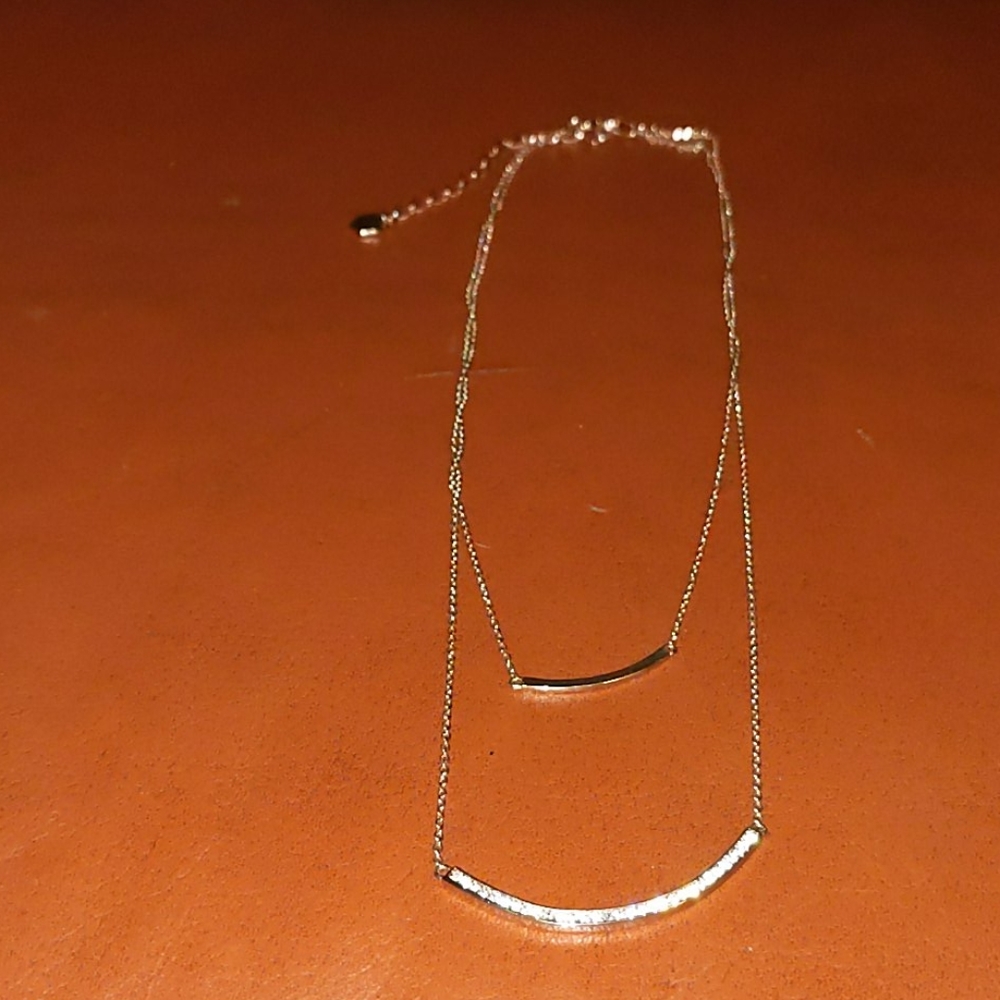 Gorgeous rose gold layered swarovski necklace